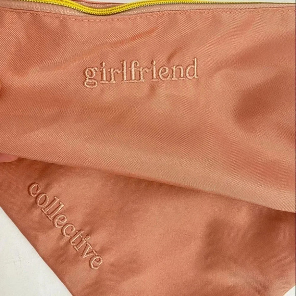 Girlfriend Collective Zip Pouch Embroidered Logo 9 x 12 Peach Recycled Materials - Picture 3 of 8